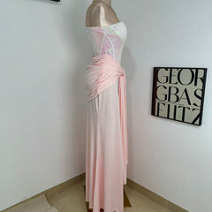 High-Waisted Slim-Fit Lace-Up Dress