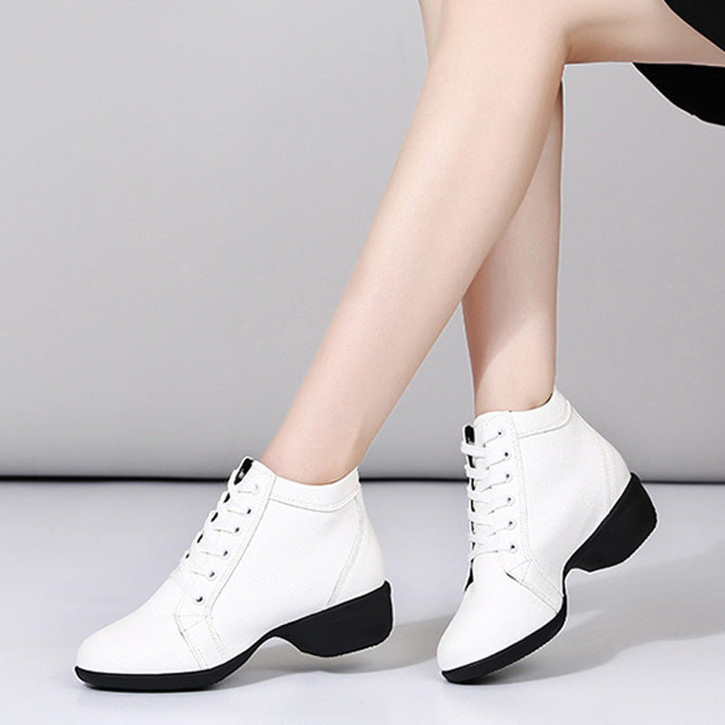 Women's Dance Boots Training Practice Outdoor Mesh Lace-up Dance Shoes JazDance