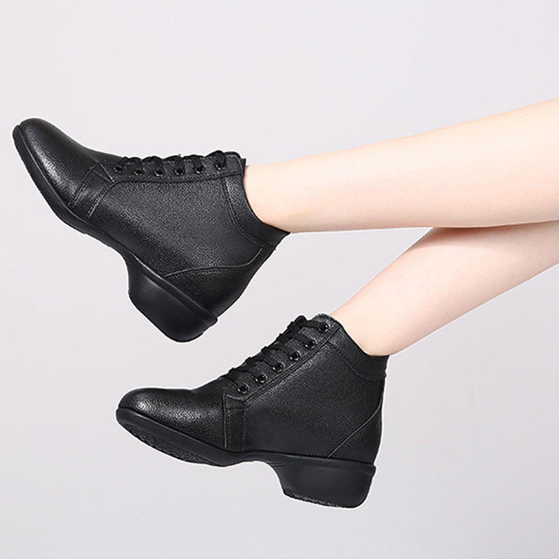 Women's Dance Boots Training Practice Outdoor Mesh Lace-up Dance Shoes JazDance