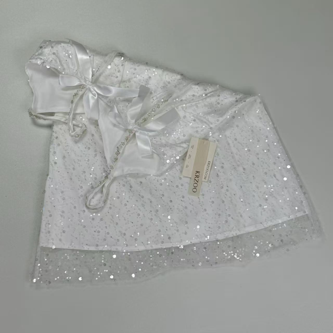 Strap sequined belt cinched A-line dress
