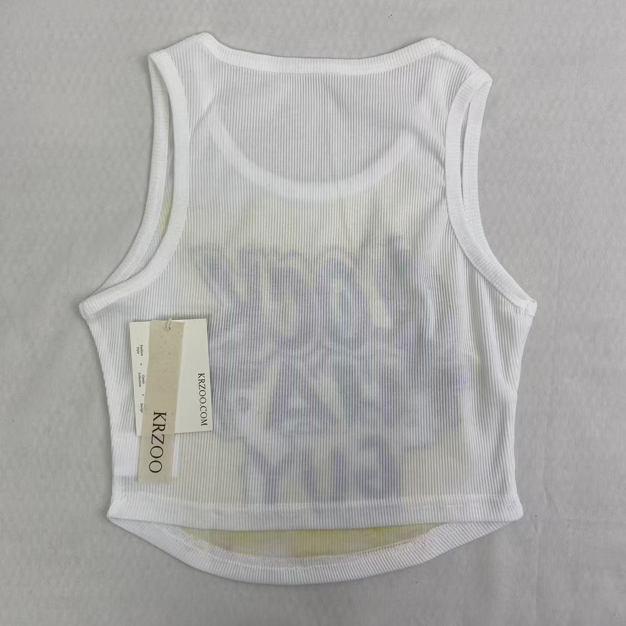 Letter-printed round-neck short top
