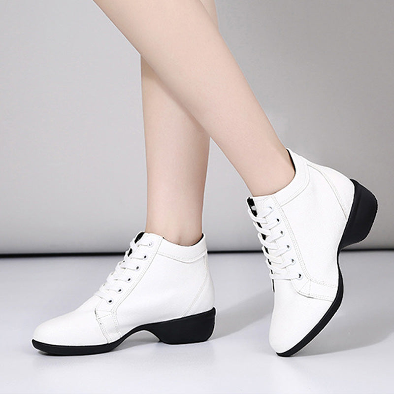 Women's Dance Boots Training Practice Outdoor Mesh Lace-up Dance Shoes JazDance