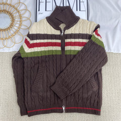 Striped Double-Zip Jacket