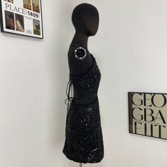 Backless Sequined Dress