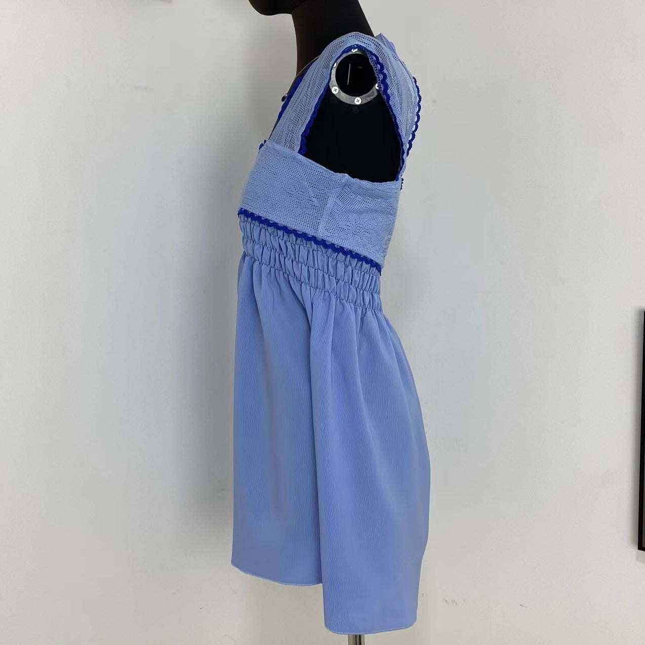 Square Neck Pleated Dress