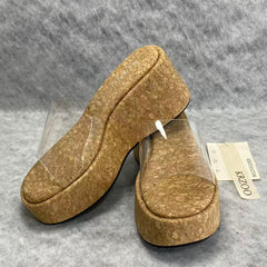 High-heeled wedge transparent flip-flops