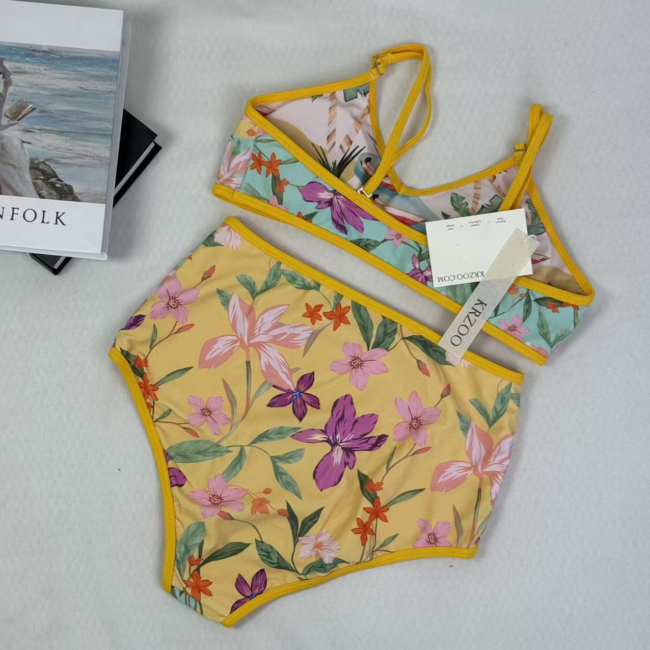 High-waist two-piece swimsuit set