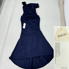 Blue evening dress with a mermaid tail skirt