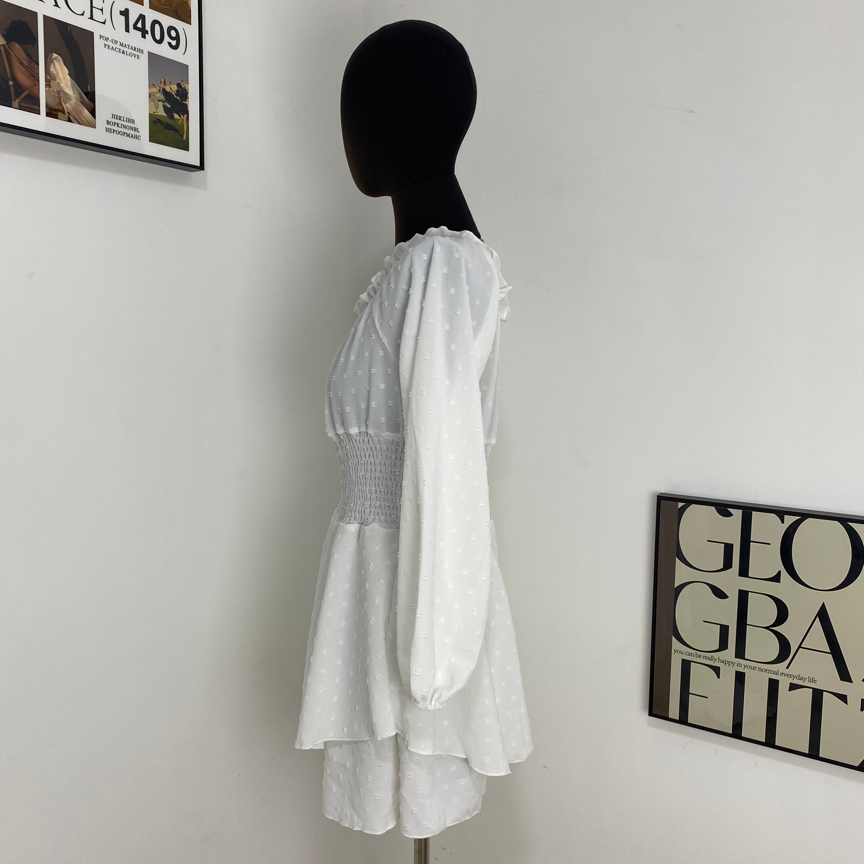Pleated Off-The-Shoulder Skirt