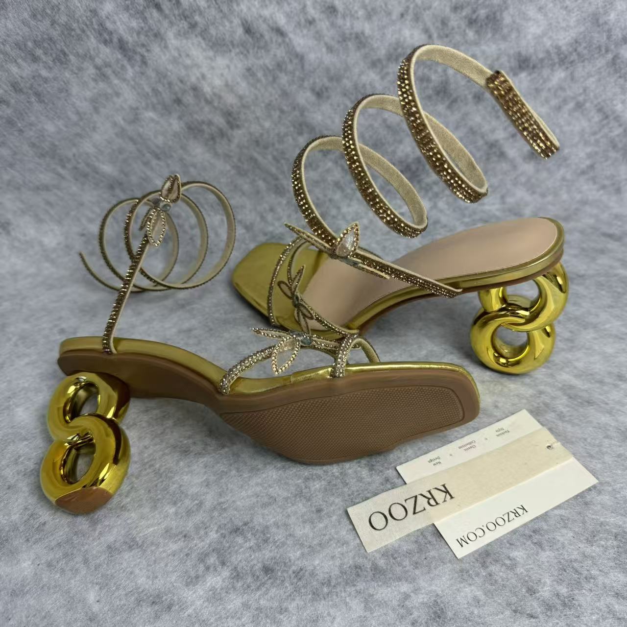 Water droplet butterfly 8-inch heels