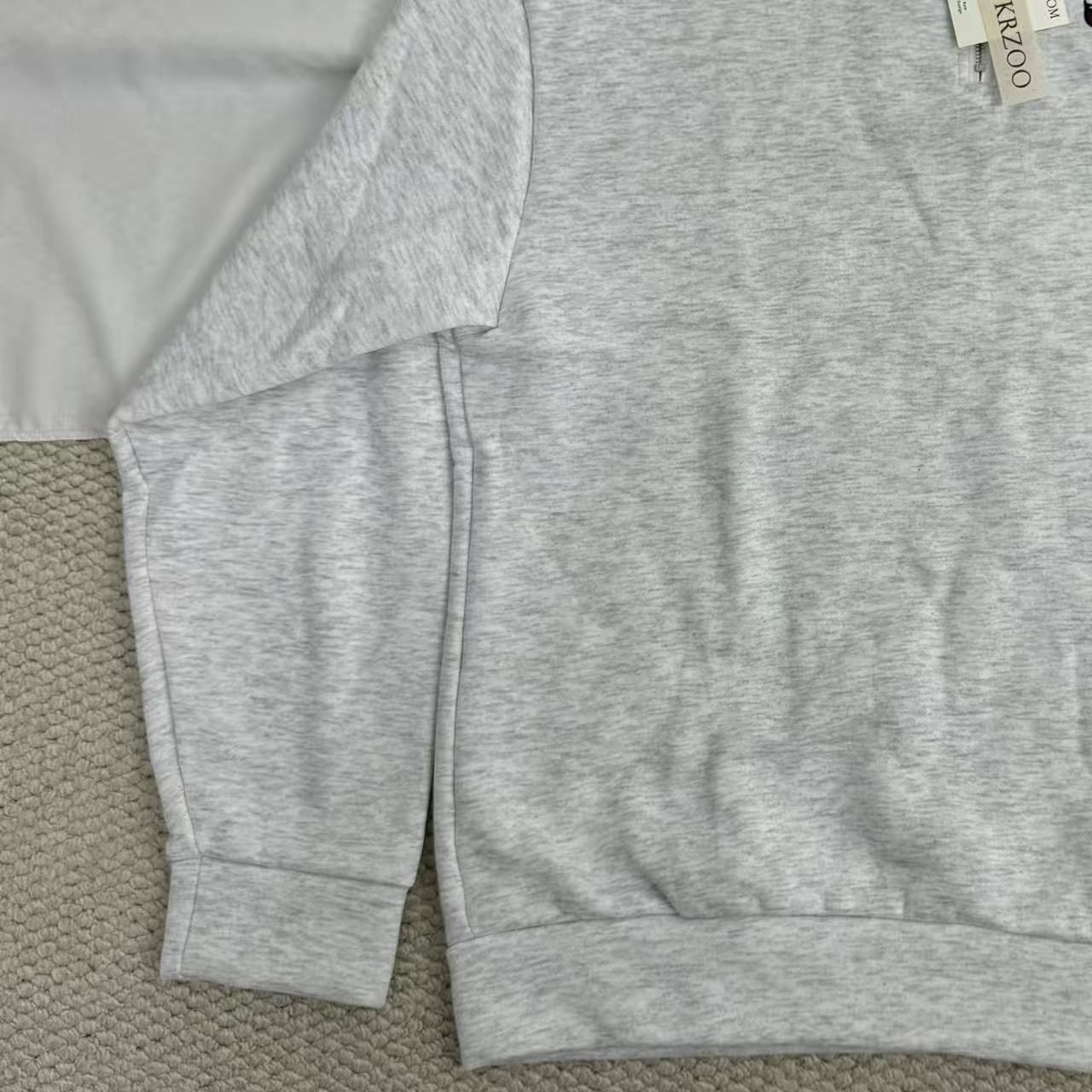 Letter-Print Sweatshirt with Center-Front Zipper