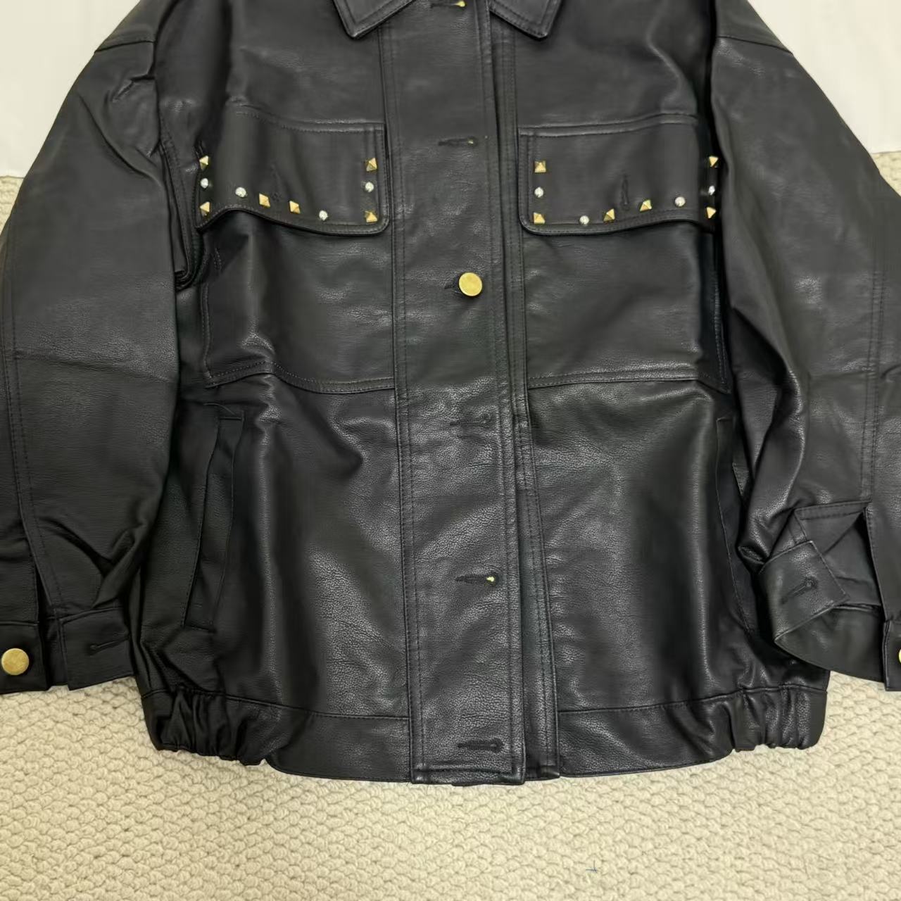Cool Loose-Fit Biker Jacket with Embroidery
