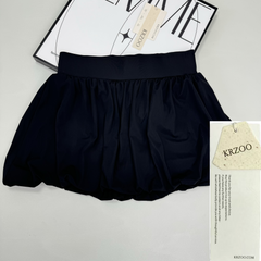 Pom-pom flowered half-length skirt
