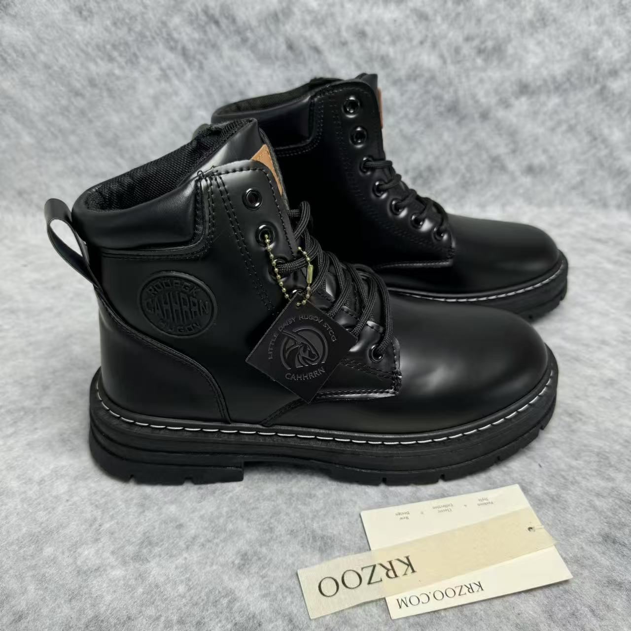 Mid-calf high-top boots