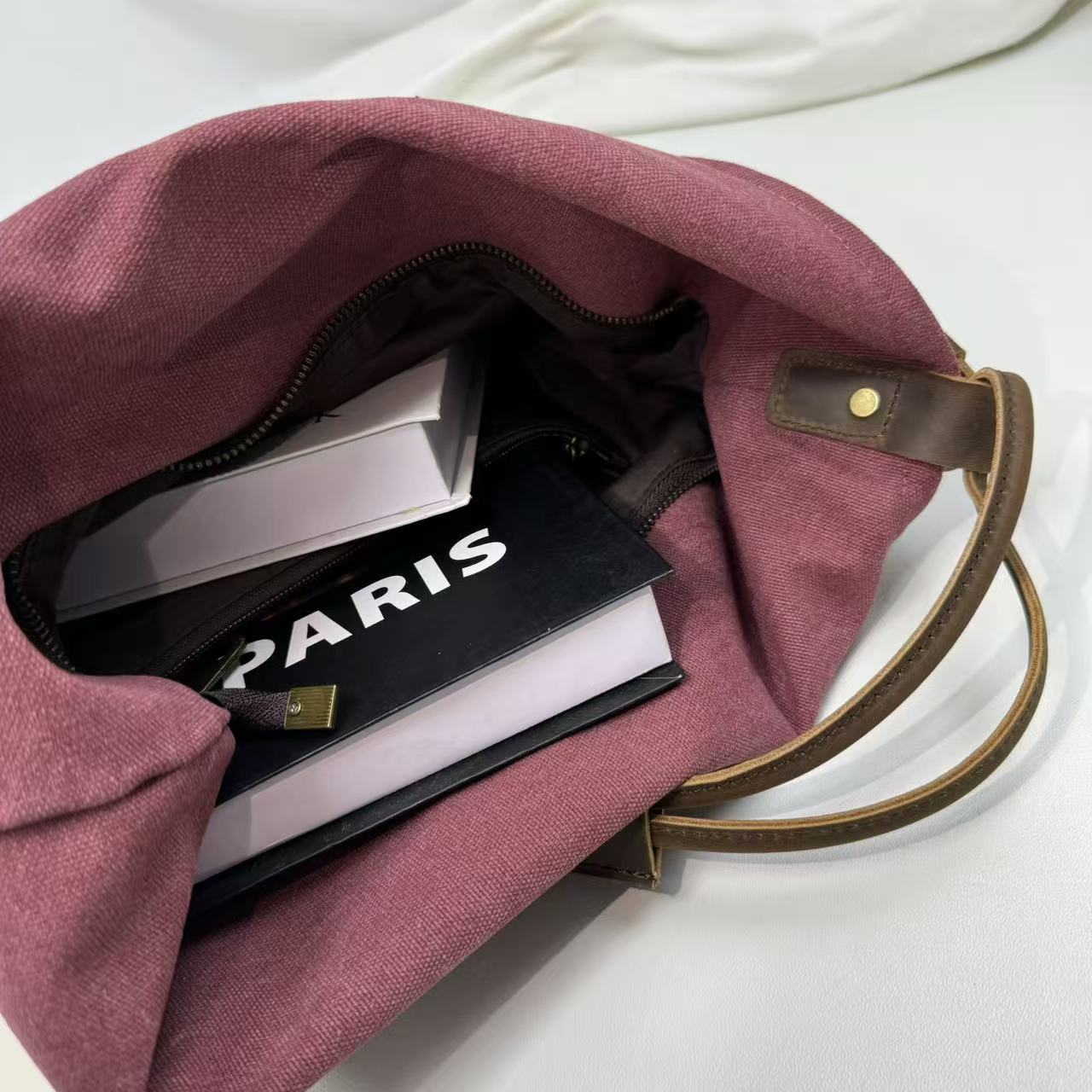 Leather strap crossbody messenger bag