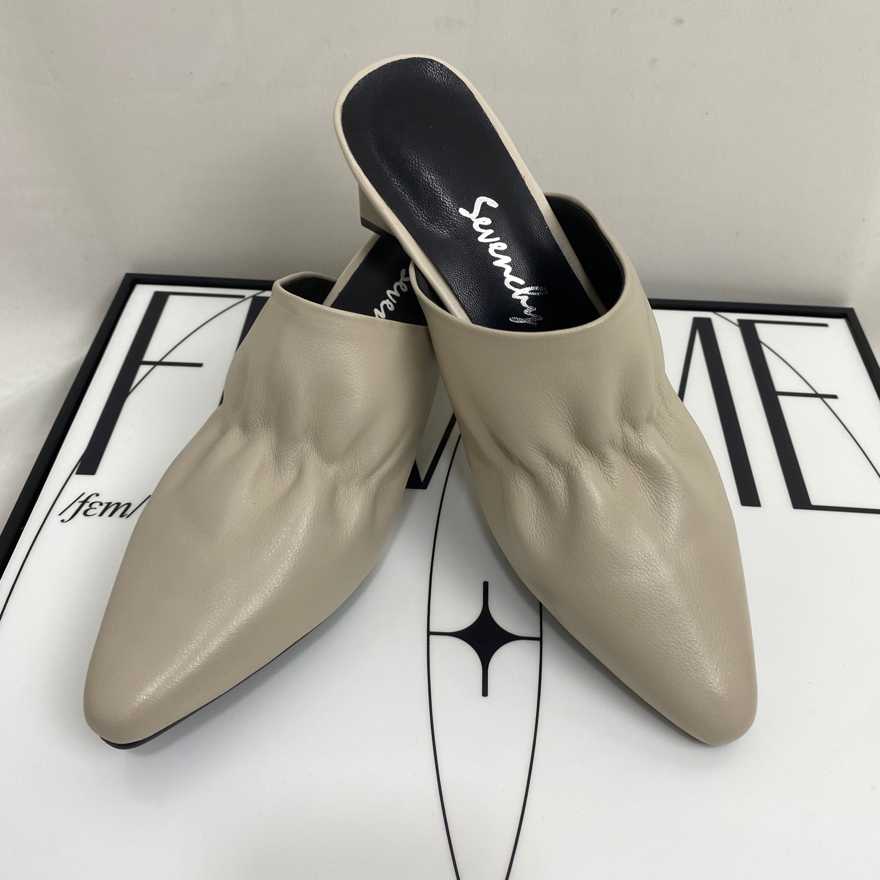 Soft Leather Closed-Toe Slippers