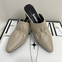 Soft Leather Closed-Toe Slippers