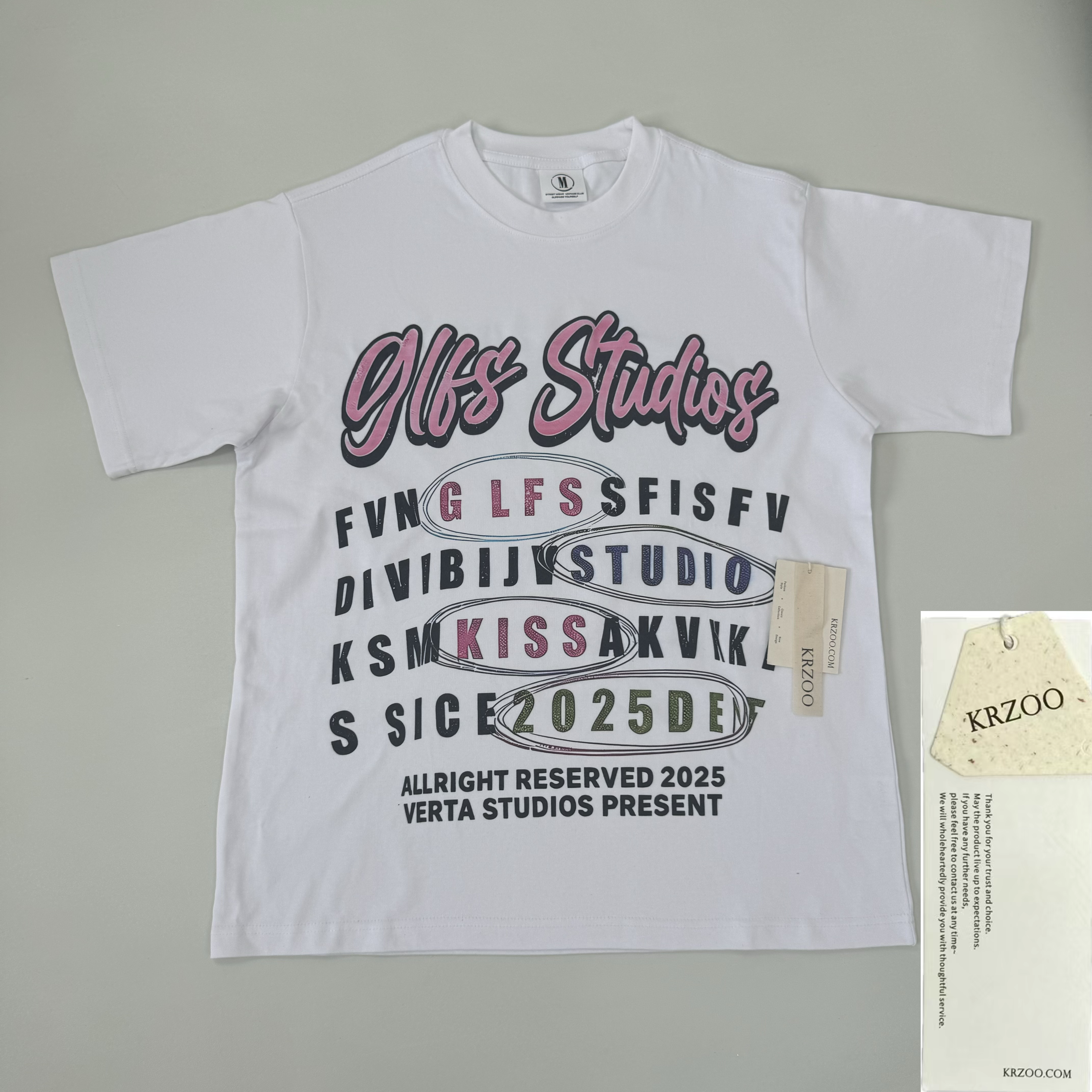 Painted letters short-sleeved shirt