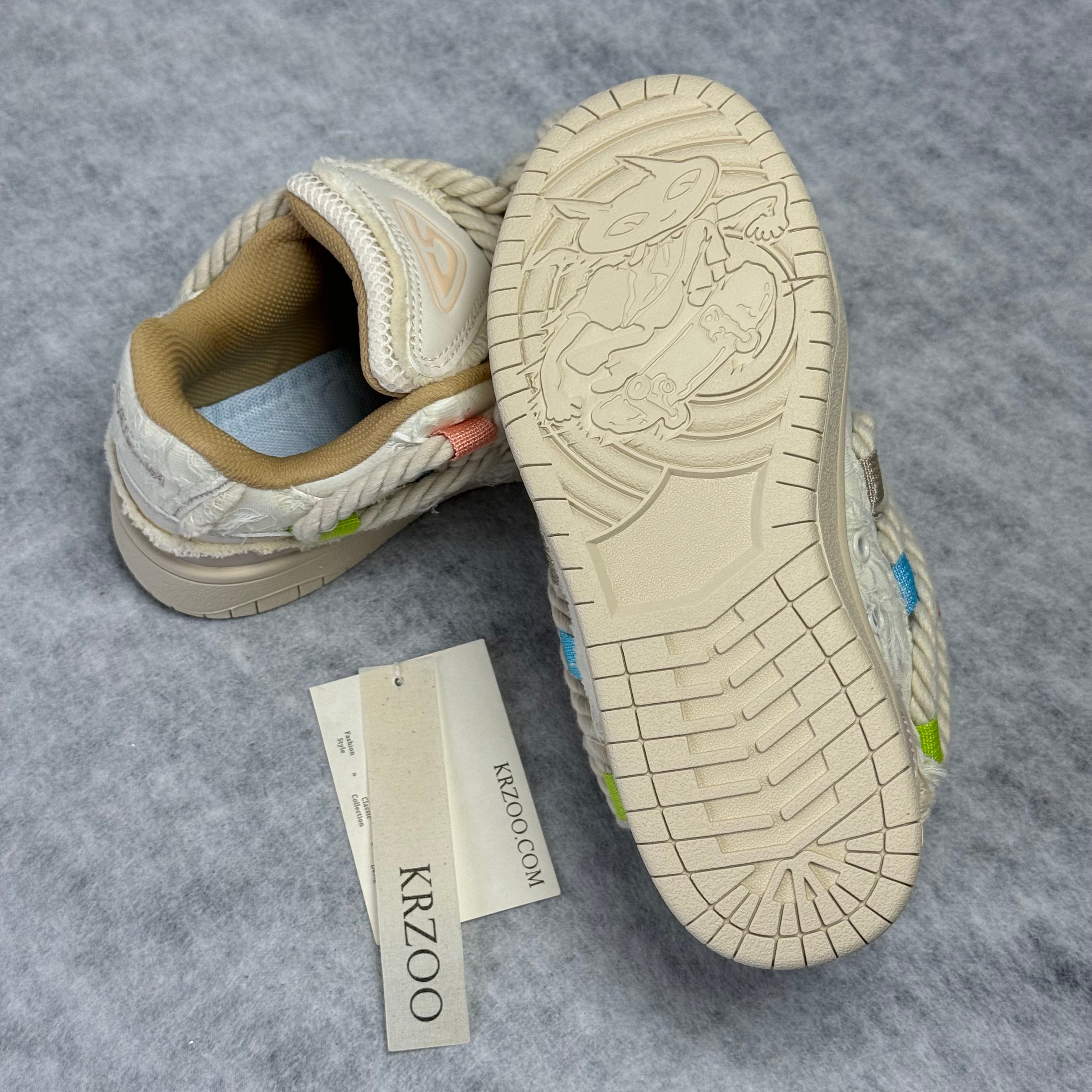 Dirty-braid white loafers