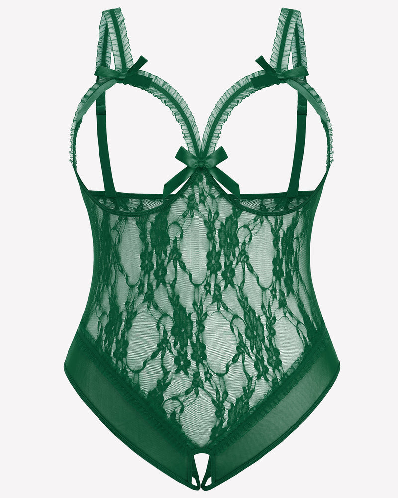 Plus Size Crotchless Exotic Lace Teddies