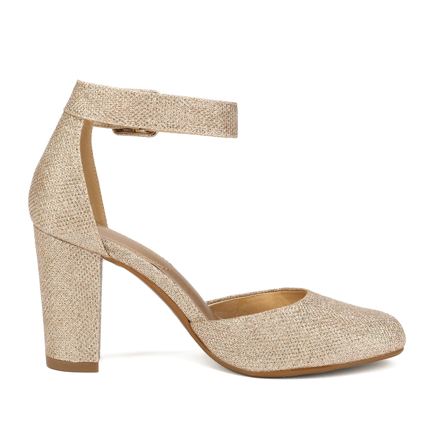 Round Toe Chunky Heel Pumps
