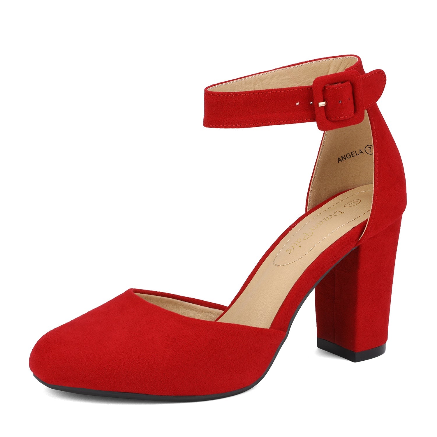 Round Toe Chunky Heel Pumps
