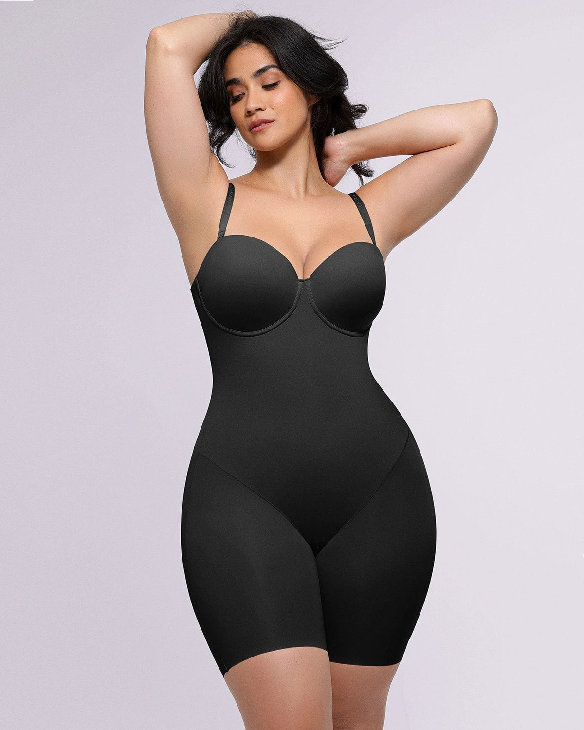 Bare Essentialsâ„?AirSlim® Strapless Mid Thigh Bodysuit