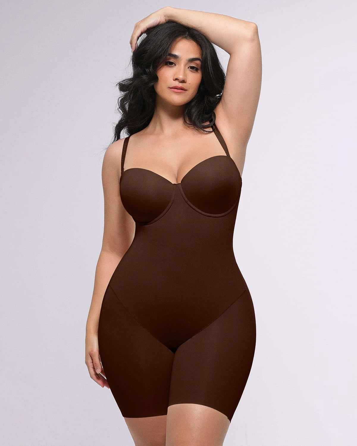 Bare Essentialsâ„?AirSlim® Strapless Mid Thigh Bodysuit