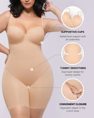 Bare Essentialsâ„?AirSlim® Strapless Mid Thigh Bodysuit