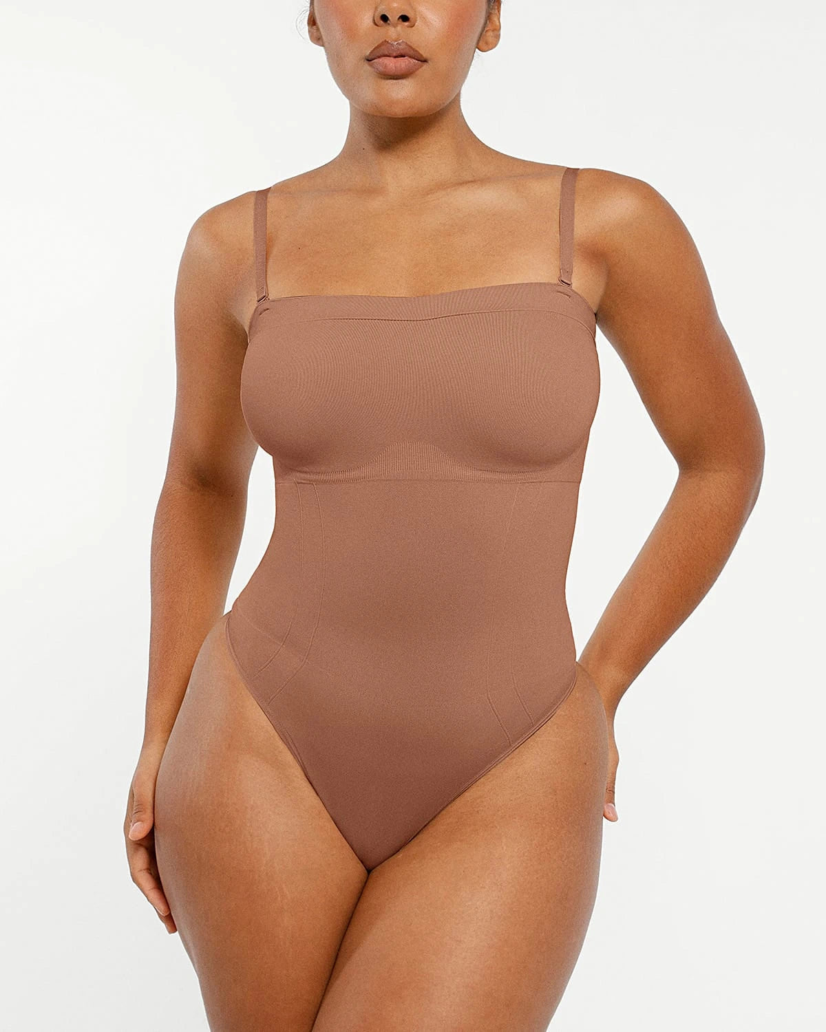 Bare Essentialsâ„?Skin Flow Strapless Sculpt Thong Bodysuit