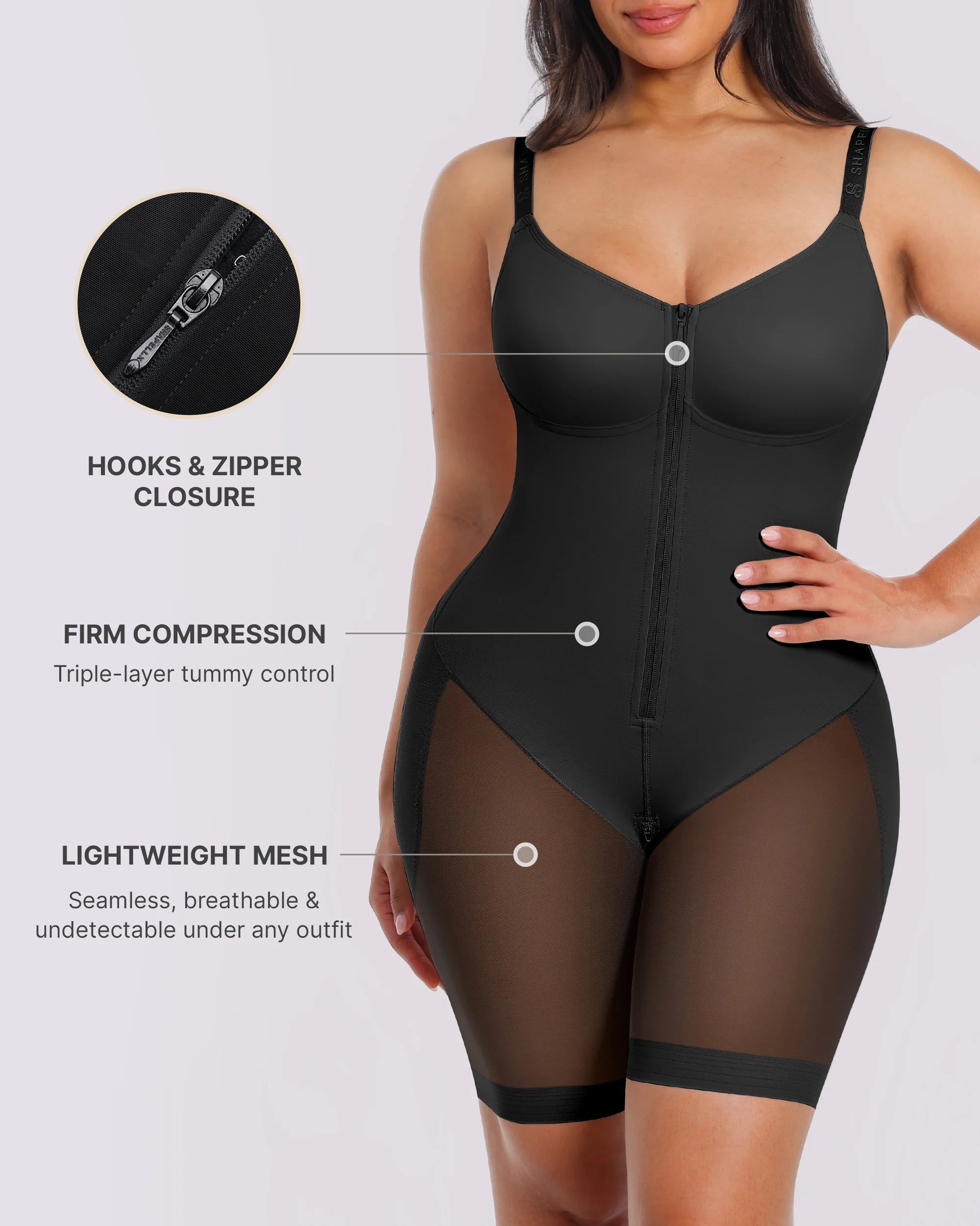 Bare Essentialsâ„?AirSlim® Hourglass Full Body Mid Thigh Bodysuit