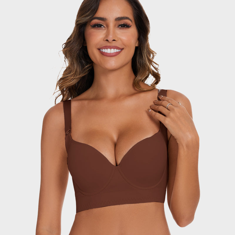 Push-Up Back Smoothing Bra-Brown (2 PACK)