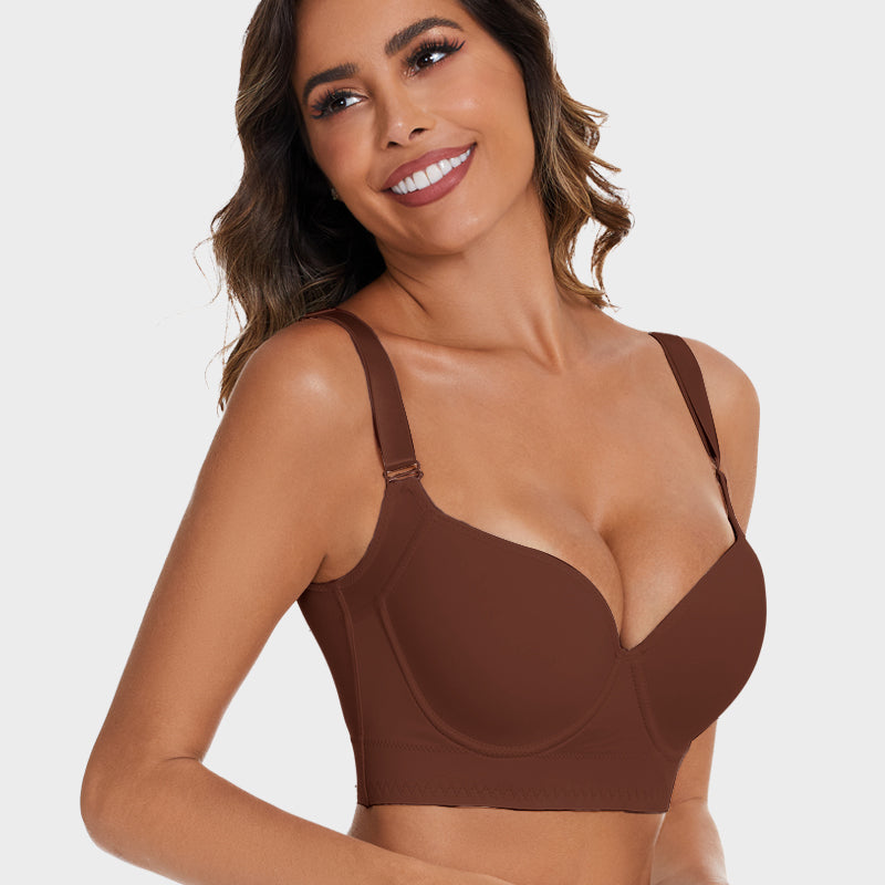 Full-Coverage Back Smoothing Bra-Brown (2 PACK)