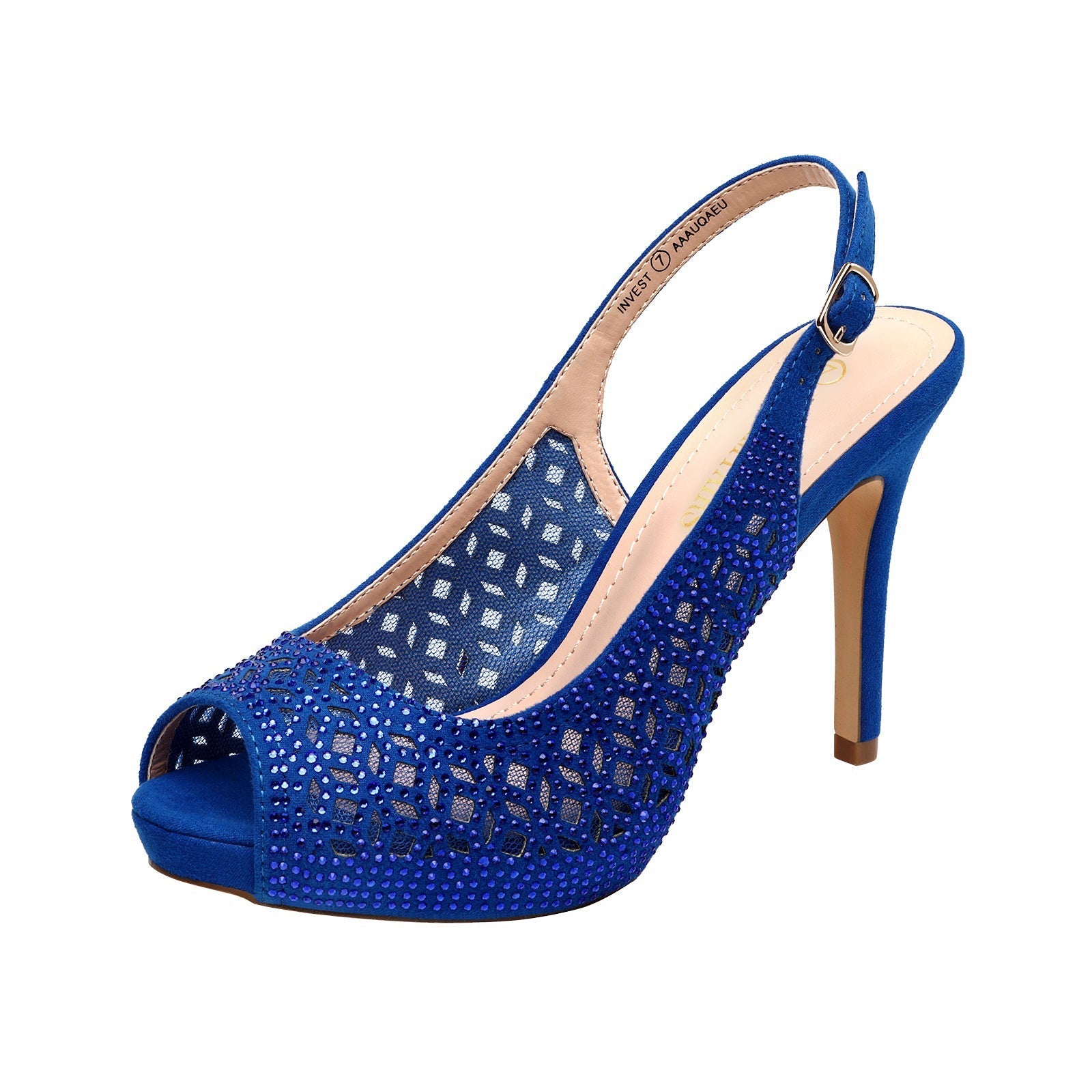Peep Toe Rhinestone Pumps