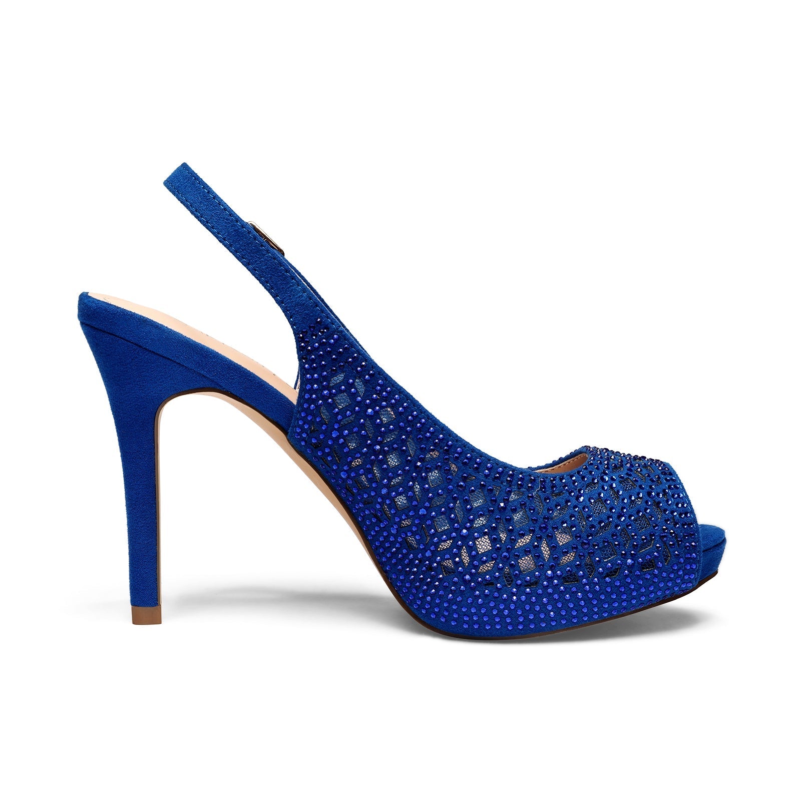 Peep Toe Rhinestone Pumps