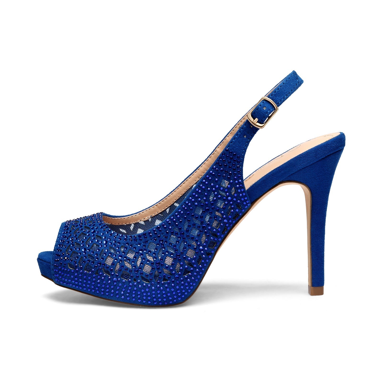 Peep Toe Rhinestone Pumps