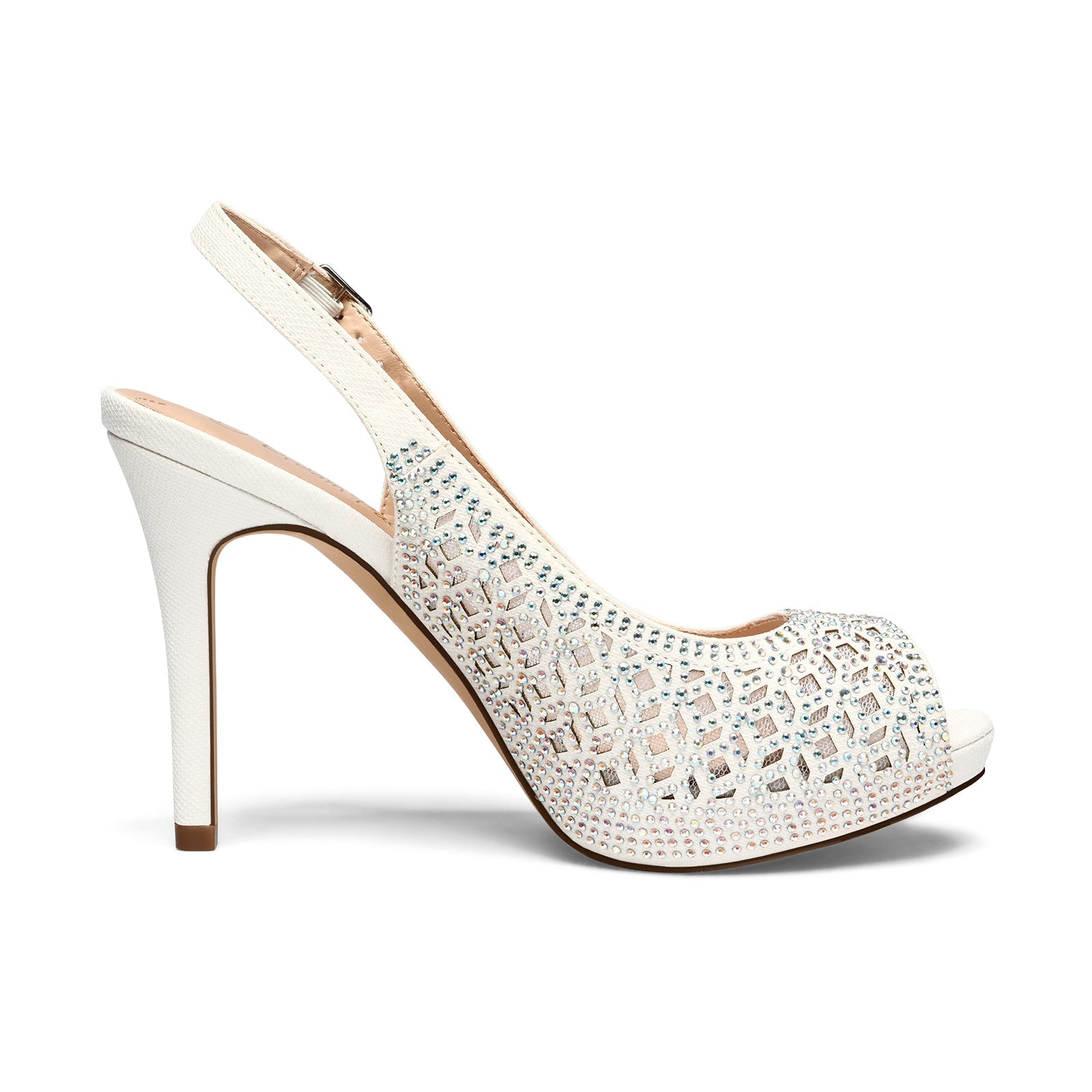 Peep Toe Rhinestone Pumps