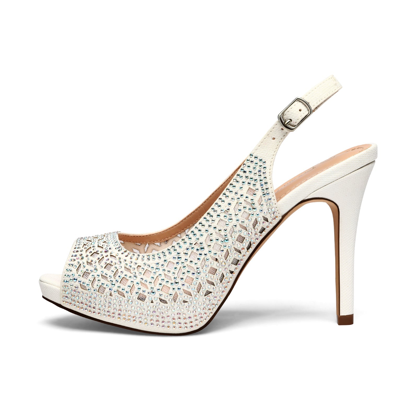 Peep Toe Rhinestone Pumps