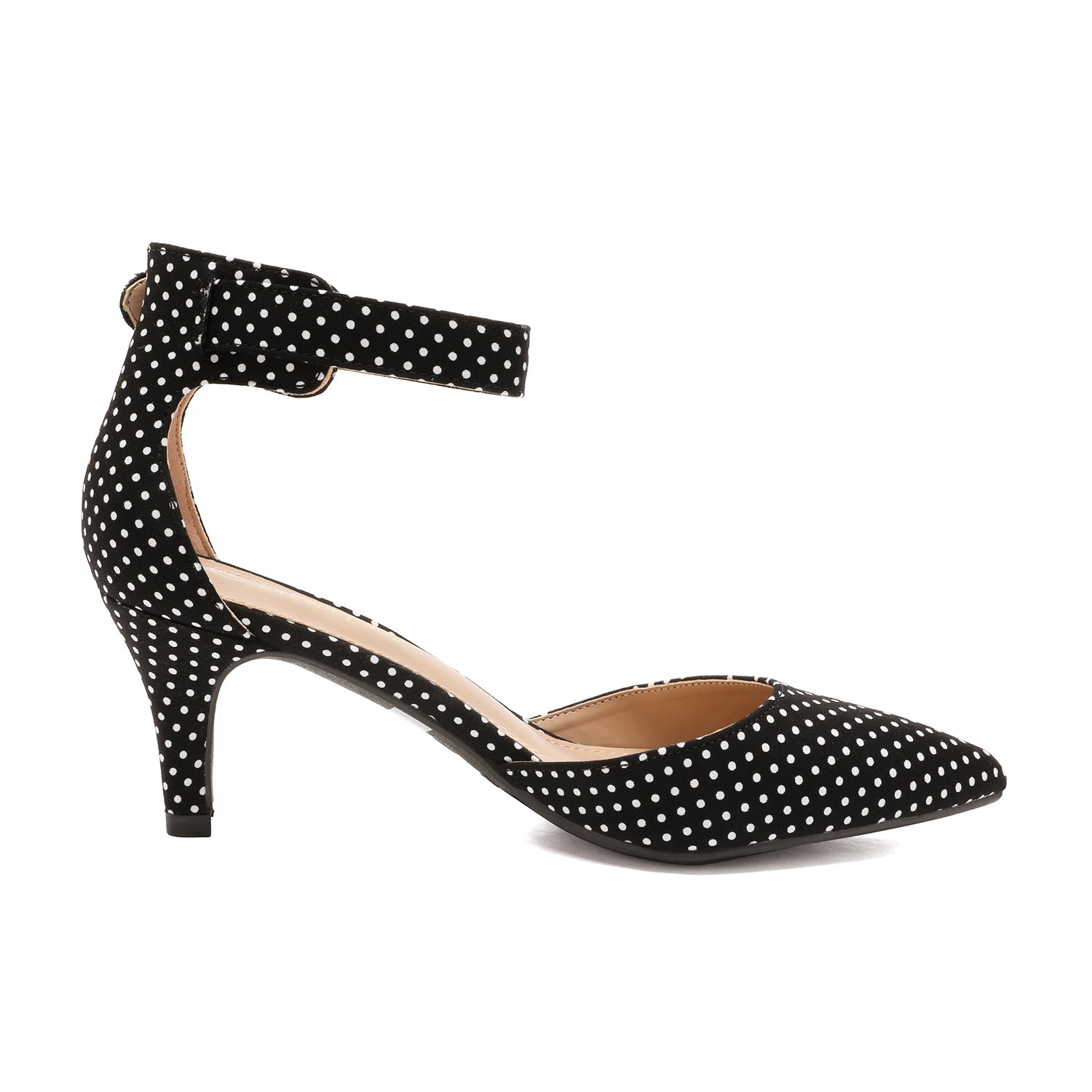 Ankle Strap Low Heel Dress Pumps