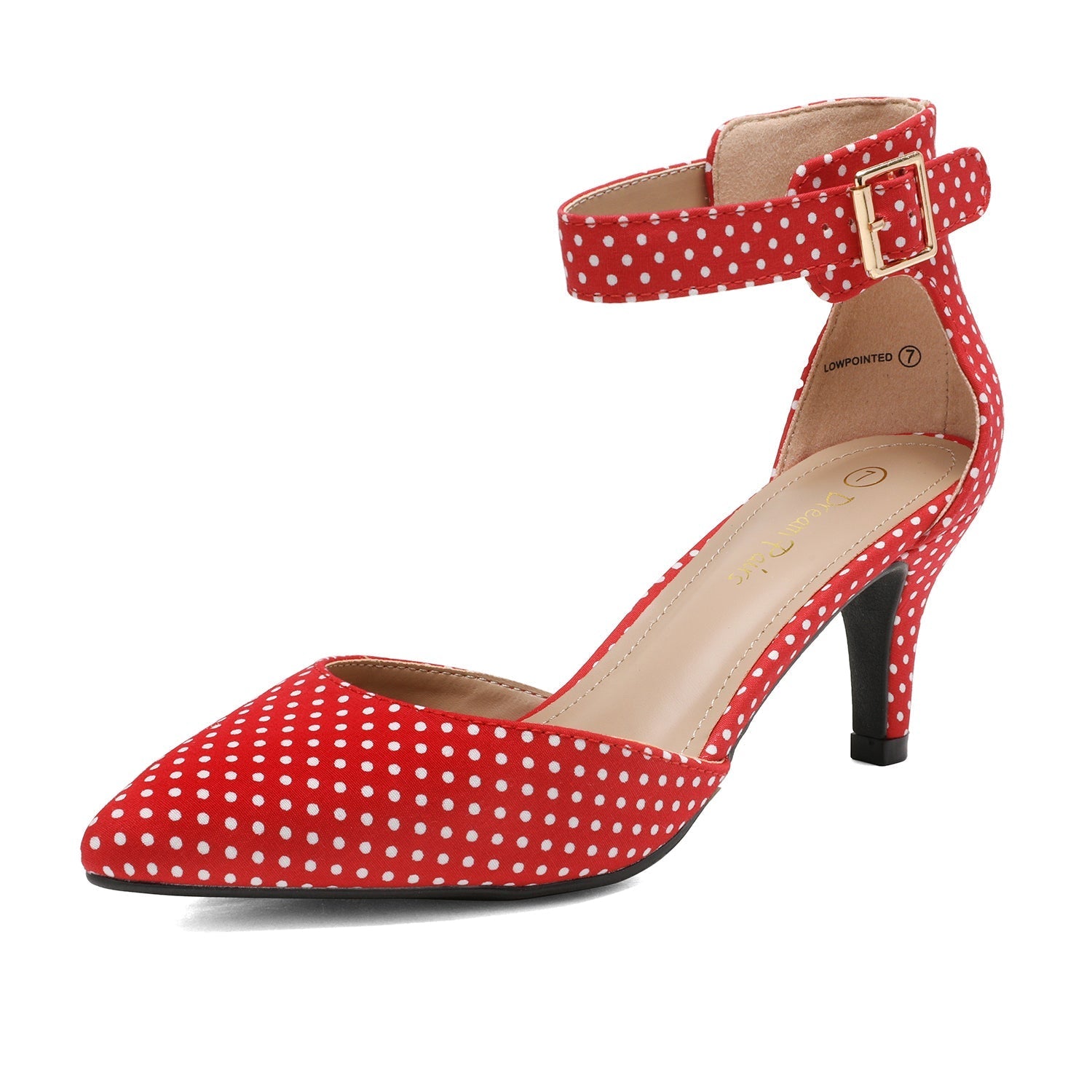 Ankle Strap Low Heel Dress Pumps