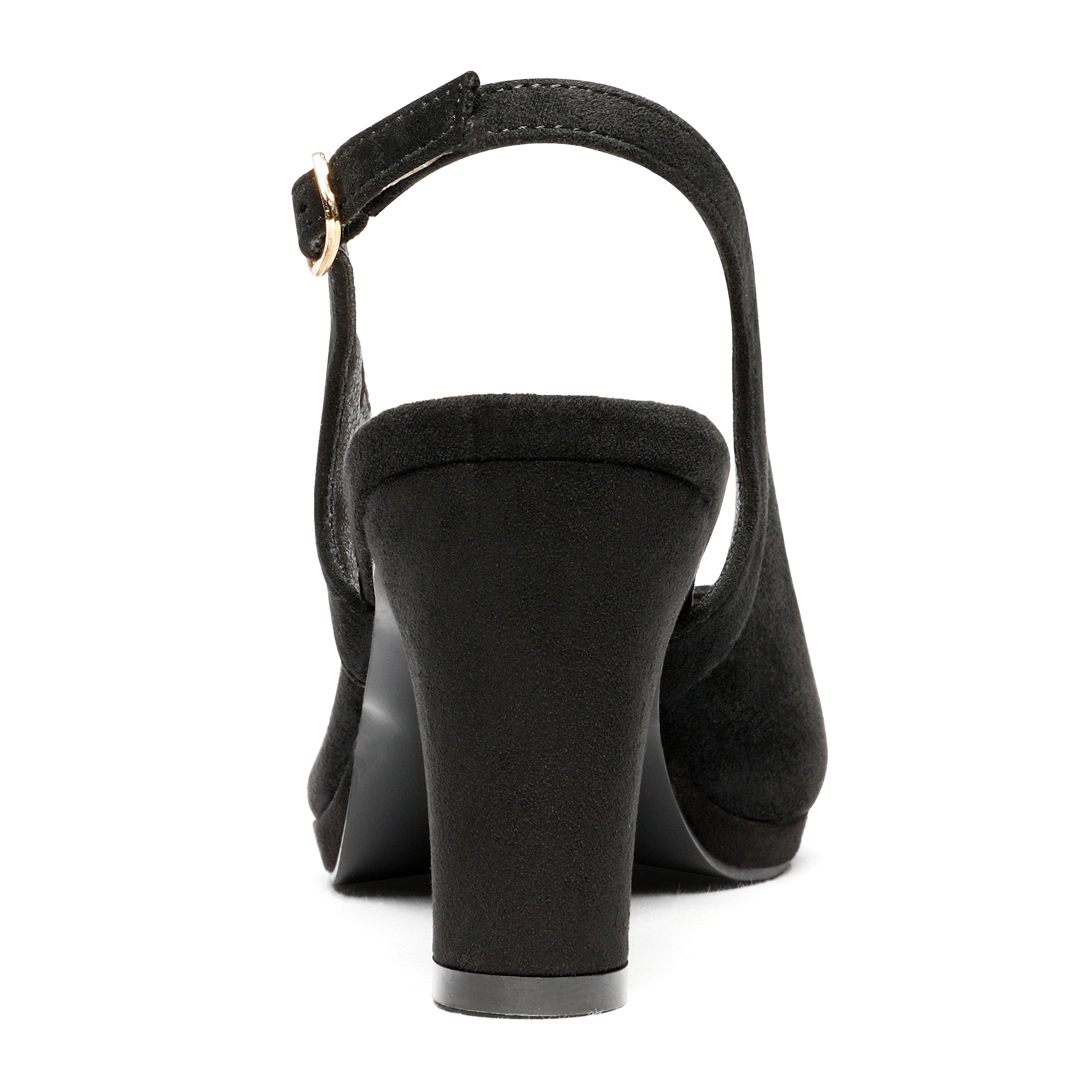 Chunky Heel Peep Toe Slingback Pumps