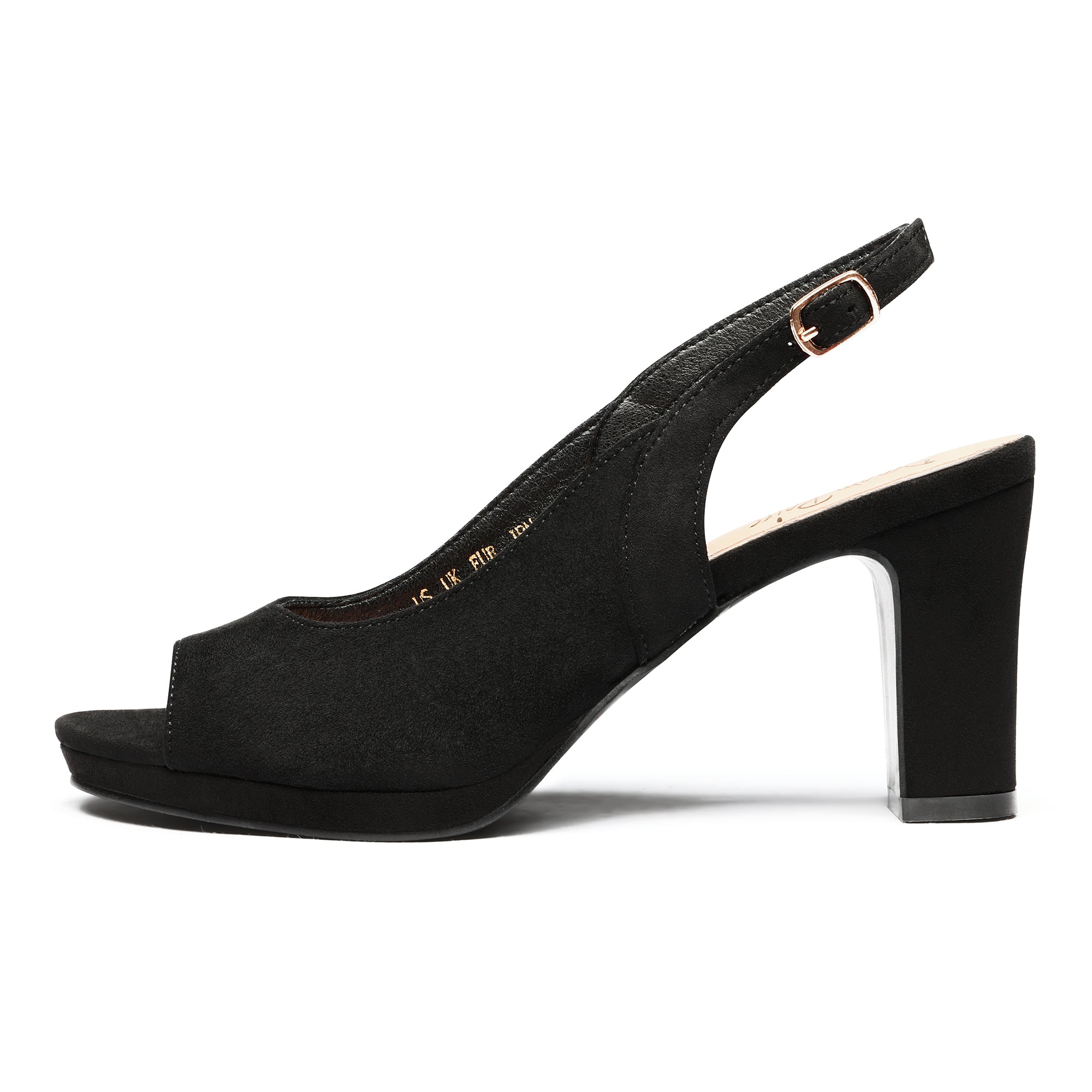 Chunky Heel Peep Toe Slingback Pumps