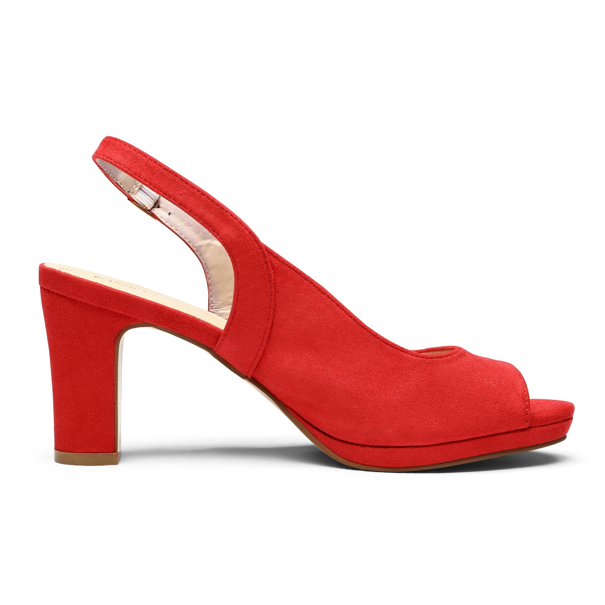 Chunky Heel Peep Toe Slingback Pumps