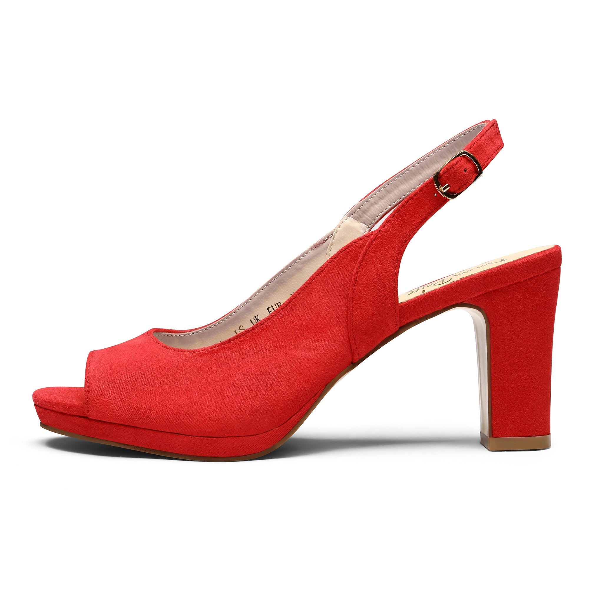 Chunky Heel Peep Toe Slingback Pumps