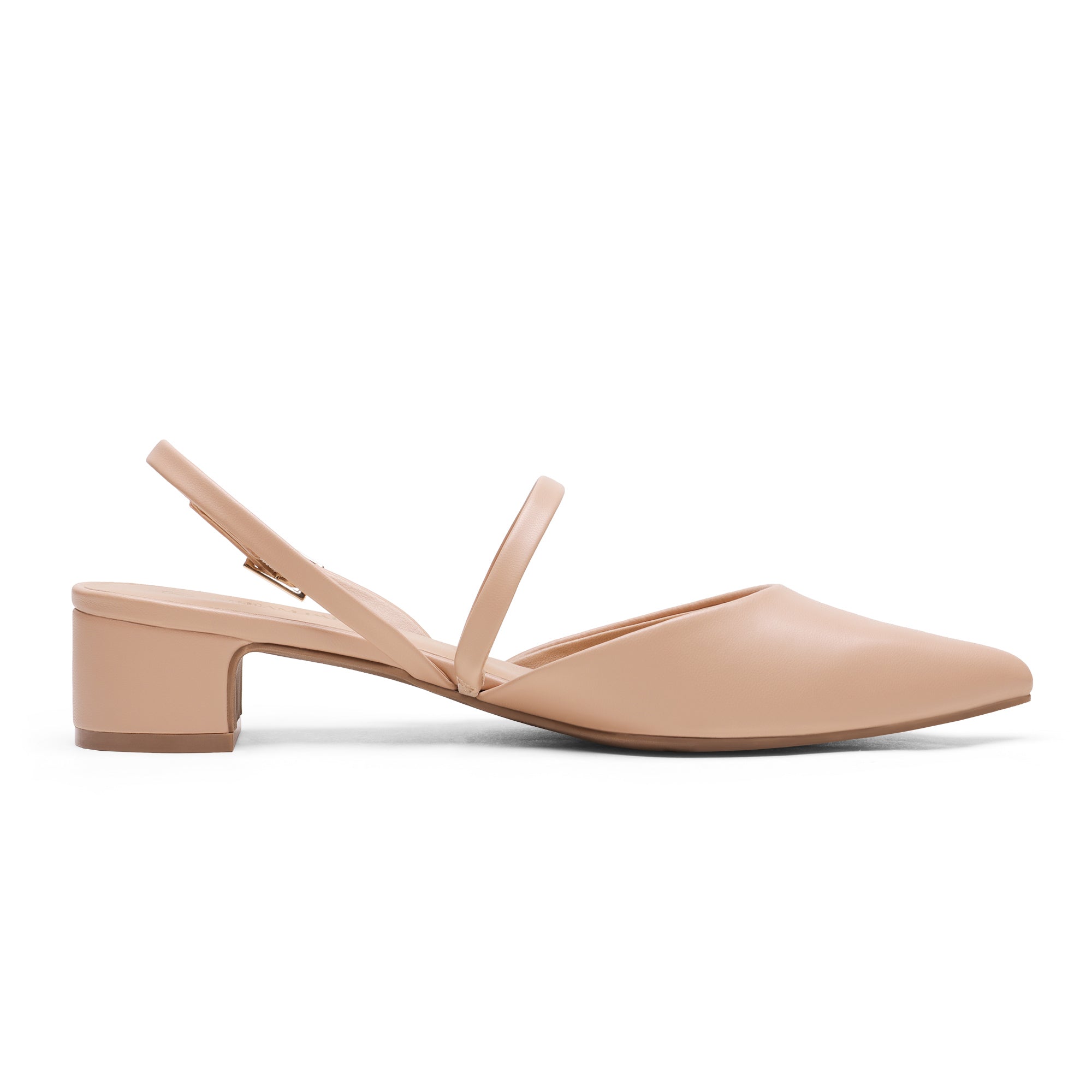 Closed Toe Chunky Slingback Pumps