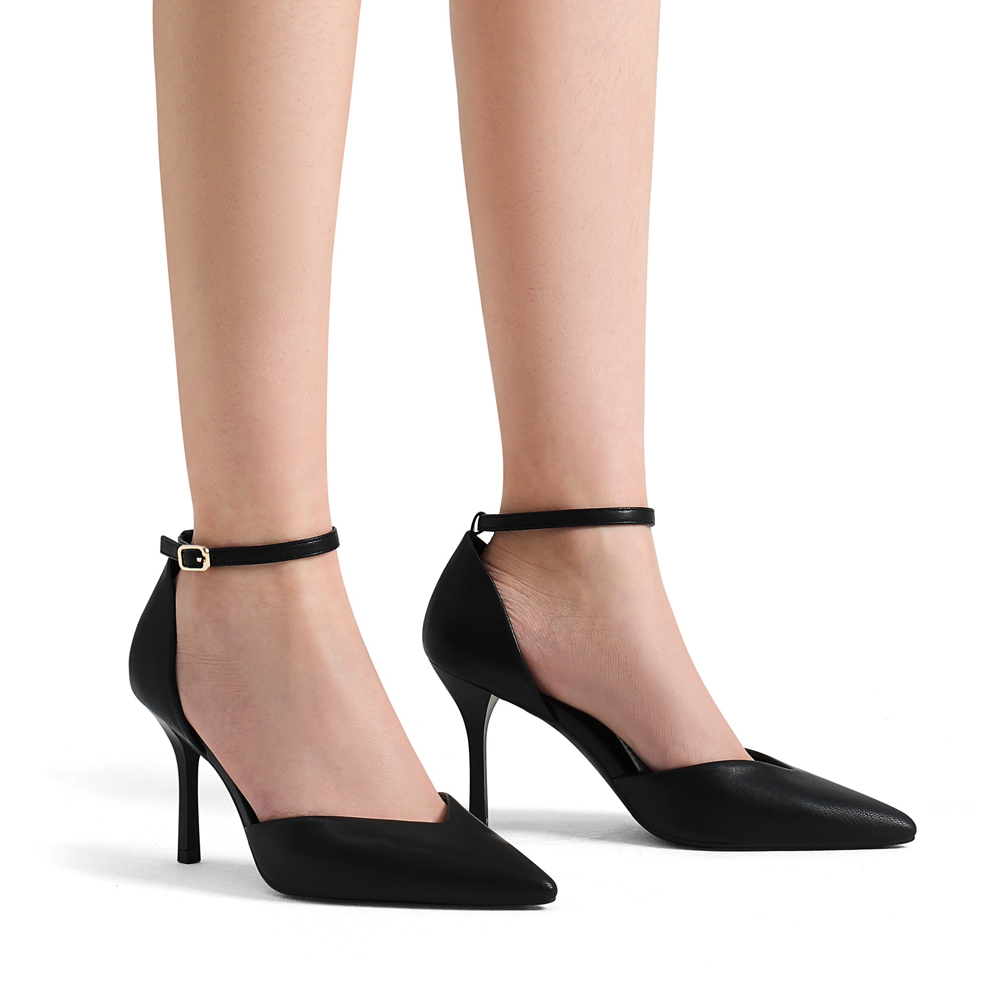 Ankle Strap Pointy Stiletto Pump Heels
