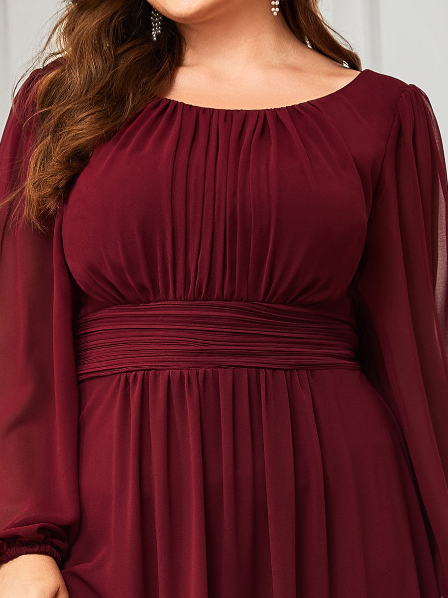 Chiffon High Empire Waist Puff Sleeve Mother Dress