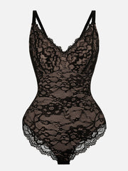 Lace V Neck Full Bodysuit
