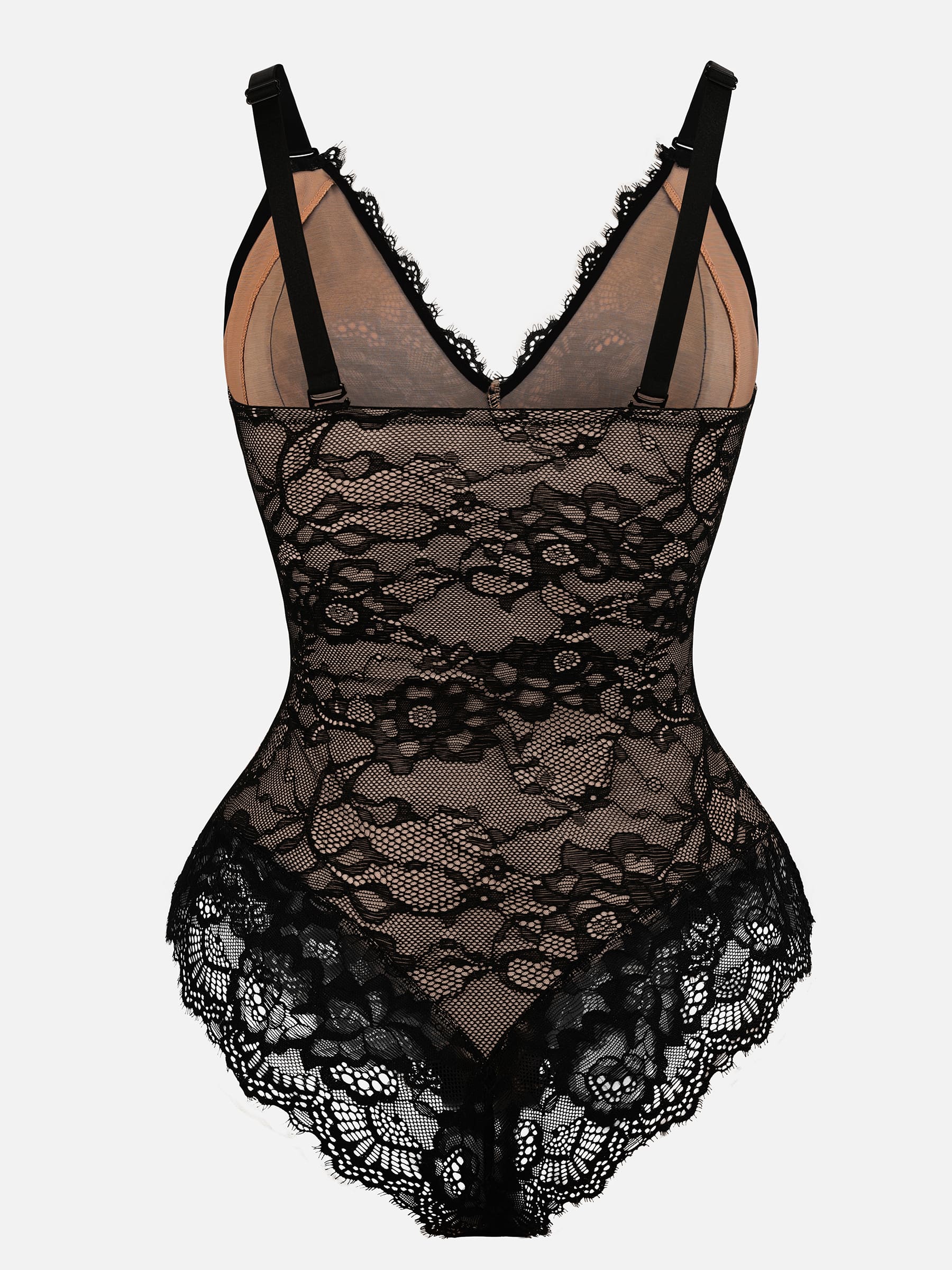 Lace V Neck Full Bodysuit