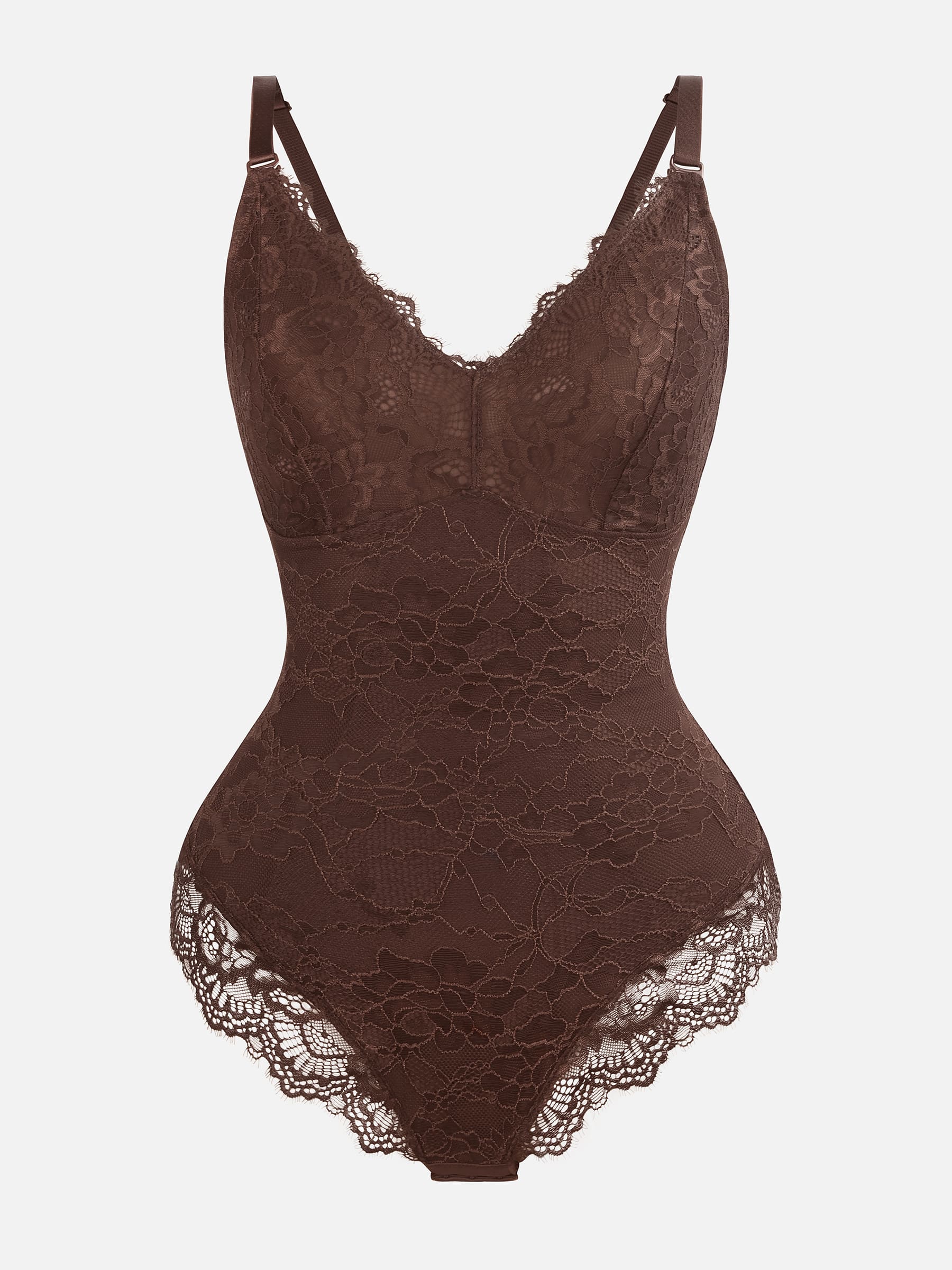 Lace V Neck Full Bodysuit
